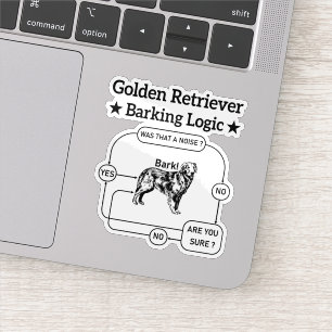Golden Retriever Barken Logic Funny Dog Sarcastic Aufkleber