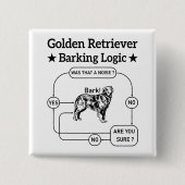 Golden Retriever Barken Logic Funny Dog Sarcastic Button (Vorderseite)