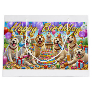 Golden Retriever Bash Geschenktasche Große Geschenktüte