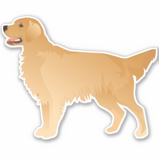 Golden Retriever Basic Hunde Rasse Silhouette Aufkleber (Vorderseite)