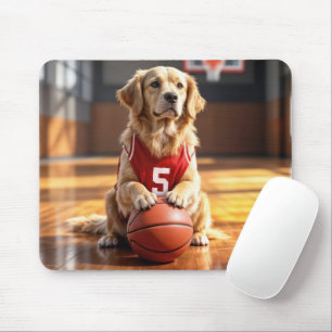 Golden Retriever Basketball Player Mousepad
