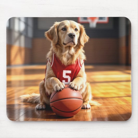 Golden Retriever Basketball Player Mousepad (Vorne)