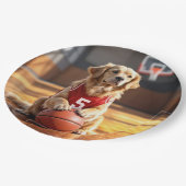 Golden Retriever Basketball Player Pappteller (Schrägansicht)