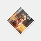 Golden Retriever Basketball Player Serviette (Ecke)