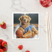 Golden Retriever Basketball Player Serviette (Beispiel)