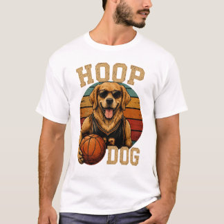 Golden Retriever Basketball Vintage Retro T-Shirt