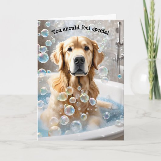 Golden Retriever Bath Birthday Spaß Karte (Vorderseite)