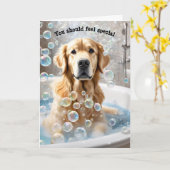 Golden Retriever Bath Birthday Spaß Karte (Gelbe Blume)