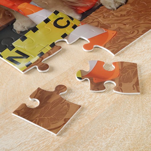 Golden retriever-Bauarbeiter Puzzle (Seite)