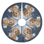 Golden retriever-Baum-Rock Polyester Weihnachtsbaumdecke (Vorderseite)