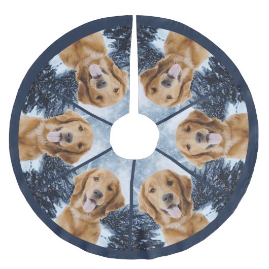 Golden retriever-Baum-Rock Polyester Weihnachtsbaumdecke (Vorderseite)