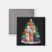Golden Retriever Baum Weihnachtsfeier Weihnachtsfe Magnet (Vorderseite/Rückseite)