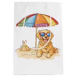 Golden Retriever Beach Dog Mittlere Geschenktüte