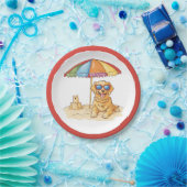 Golden Retriever Beach Dog Pappteller (Party)