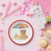 Golden Retriever Beach Dog Pappteller (Party)