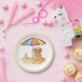 Golden Retriever Beach Dog Pappteller (Party)