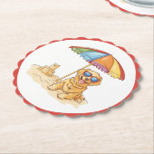 Golden Retriever Beach Dog Untersetzer (angewinkelt)