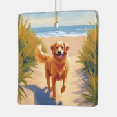 Golden Retriever Beach Path | Ocean Dog Pet Keramikornament (Links)
