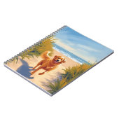 Golden Retriever Beach Path | Ocean Dog Pet Notizblock (Linke Seite)