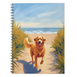 Golden Retriever Beach Path | Ocean Dog Pet Notizblock