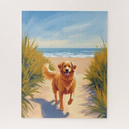 Golden Retriever Beach Path | Ocean Dog Pet Puzzle