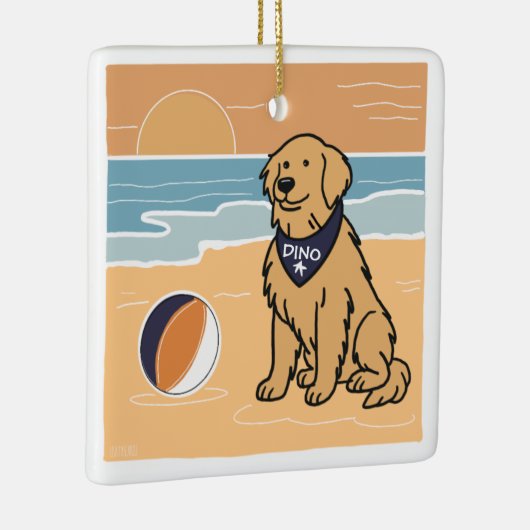 Golden Retriever Beach Weihnachtsschmuck (Rechts)