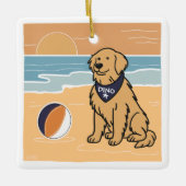 Golden Retriever Beach Weihnachtsschmuck (Vorderseite)