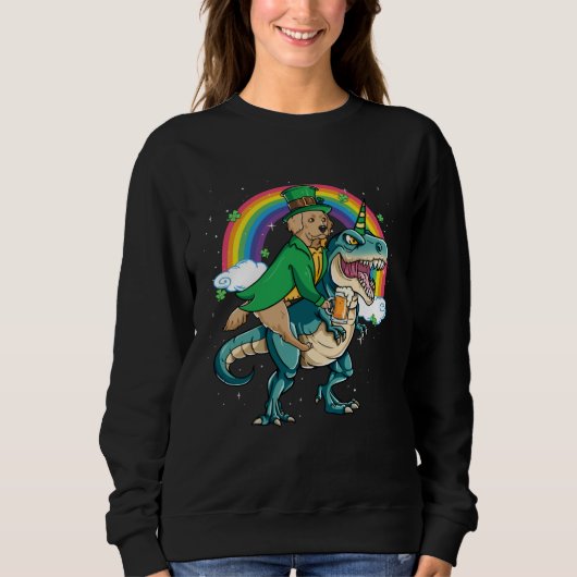 Golden Retriever Beer Dino Rex Horn Sweatshirt (Vorderseite)