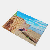 Golden retriever begrüßen Matt Fußmatte (Schrägansicht)