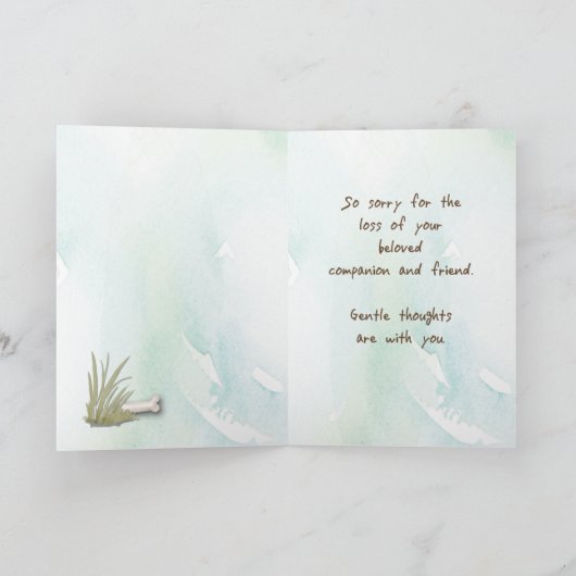 Golden Retriever Beileid über Regenbogenbrücke Karte (Innenseite)