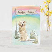 Golden Retriever Beileid über Regenbogenbrücke Karte (Gelbe Blume)