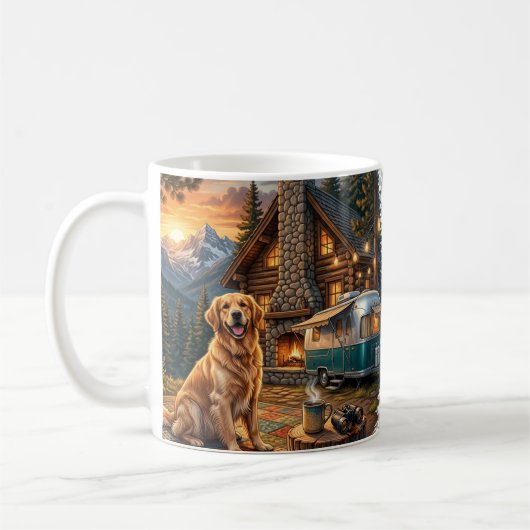 Golden Retriever Bergresort Kaffeetasse (Links)