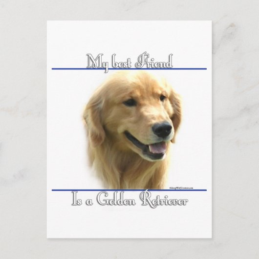 Golden Retriever Bester Freund 2 Postkarte (Vorderseite)