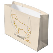 Golden Retriever Birthday Bag Große Geschenktüte (Rückseite Schrägansicht)