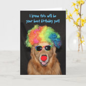 Golden Retriever Birthday Clownin' Around Karte (Gelbe Blume)
