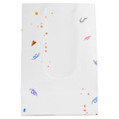 Golden Retriever Birthday Confetti Mittlere Geschenktüte (Rückseite)