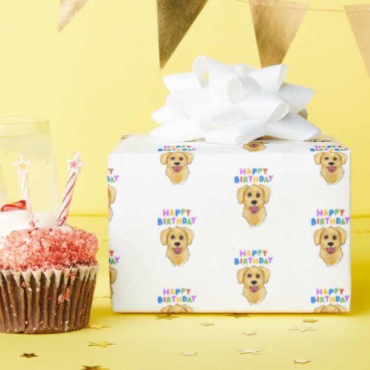 Golden Retriever Birthday Geschenkpapier (Geburtstagsparty)