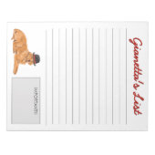 Golden Retriever Black Hat Dog List Notizblock (Vorderseite)