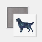 Golden Retriever Black Watercolor Silhouette Magnet (Vorderseite/Rückseite)