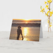 Golden Retriever Blank Foto Card Karte (Gelbe Blume)