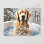 Golden Retriever Blase Bath Postkarte (Vorderseite)