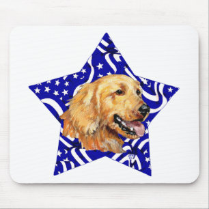 Golden Retriever Blauer Stern Mousepad