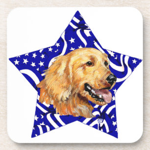 Golden Retriever Blauer Stern Untersetzer