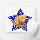 Golden Retriever Blue Star Mousepad (Mit Mouse)