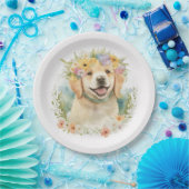 Golden Retriever, Blues Laurel Wreath Pappteller (Party)