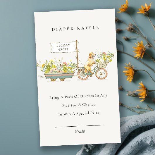 Golden Retriever Blumenbücher für Babydusche Begleitkarte