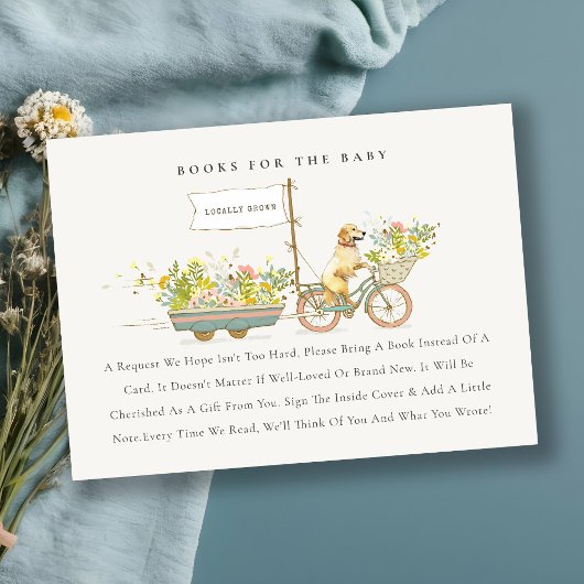 Golden Retriever Blumenbücher für Babydusche Begleitkarte