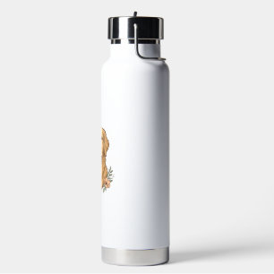 Golden Retriever Blumenvintage-Prägungsdesign_1 Trinkflasche