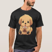 Golden Retriever Boba Tea Bubble Tea Anime Kawaii  T-Shirt (Vorderseite)