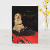 Golden Retriever Bon Voyage in Car Karte (Gelbe Blume)